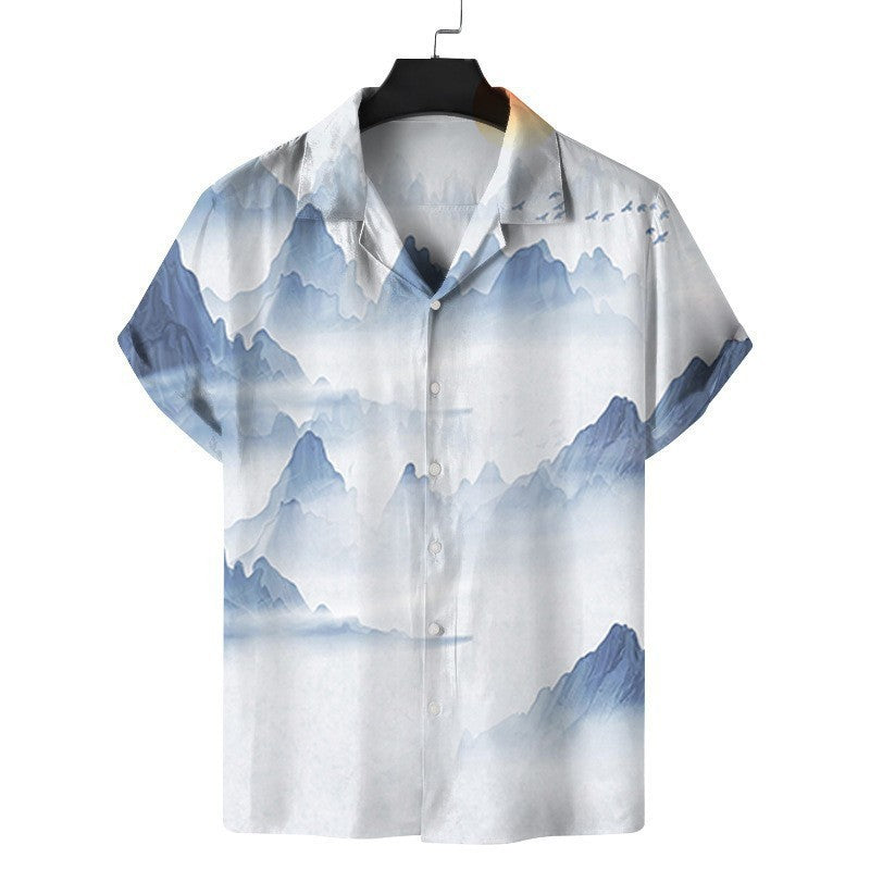 Men's Hawaii Beach 3D Printed Short Sleeve