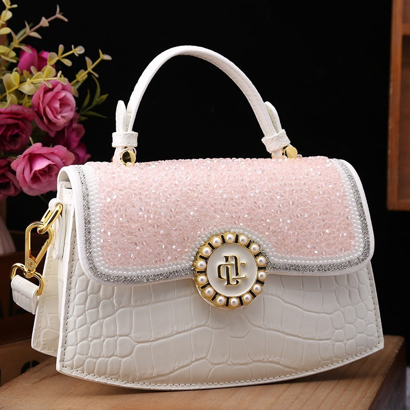 Mode nouveau sac à bandoulière portable en cuir verni diamant