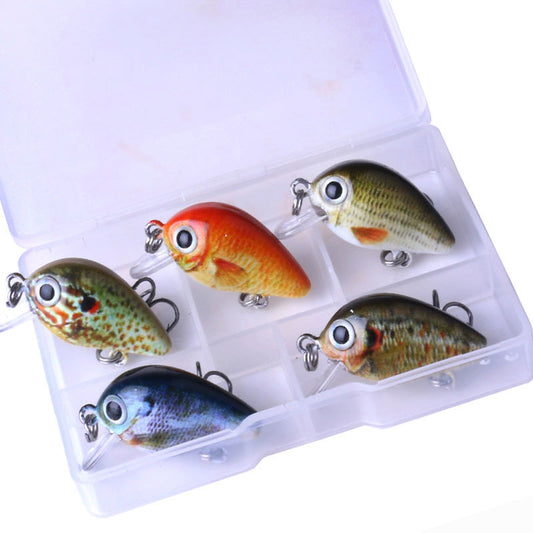 Señuelos de pesca Mini Crankbait, juego en caja de cebo de 2,7 CM y 1,5G