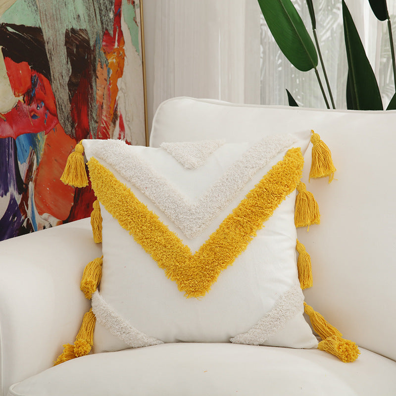 Oreiller en coton brodé pour la maison