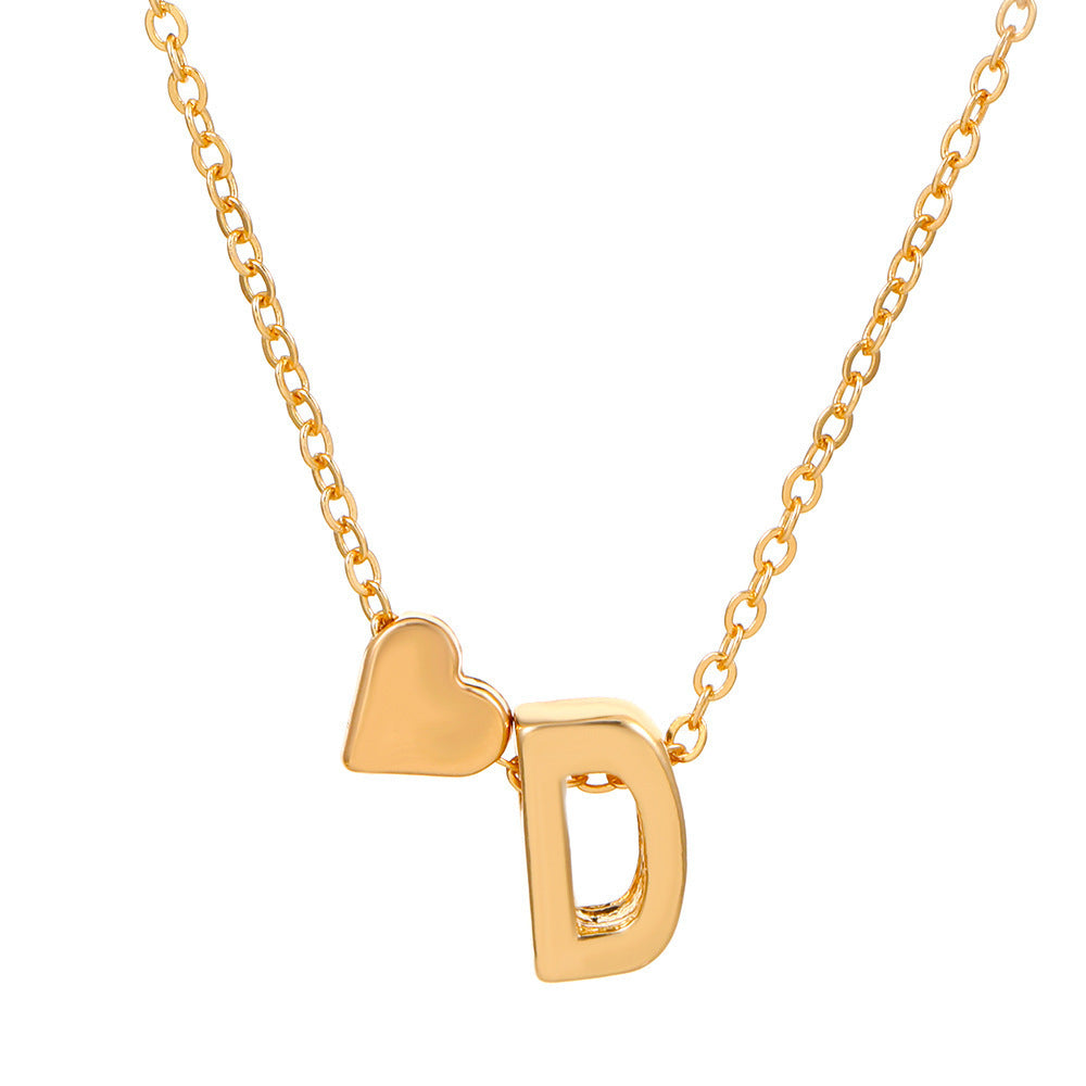 European And American Fashion Love 26 English Letter Simplicity Necklace