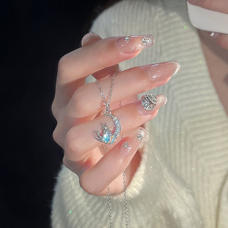 Collar original de dragón lunar para mujer, diseño de nicho