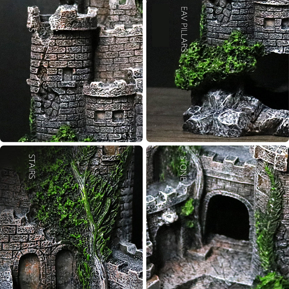 Décoration de château en résine pour aquarium