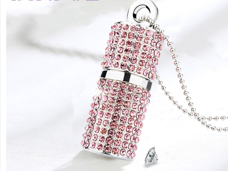 Clé USB rouge à lèvres cylindre en cristal