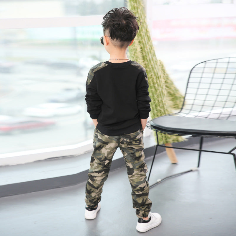 Costume camouflage pour enfants à manches longues