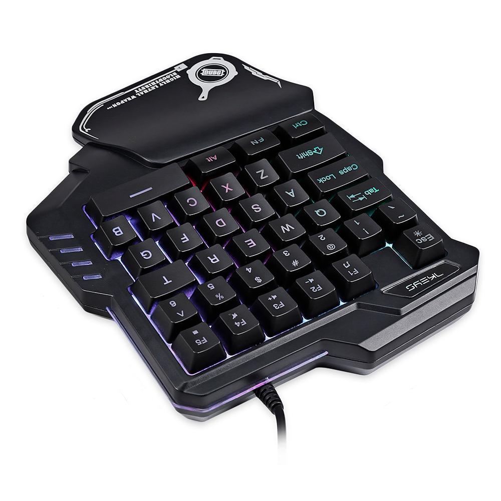 Teclado mecánico para jugar con una sola mano, miniteclado portátil retroiluminado RGB, controlador de juego
