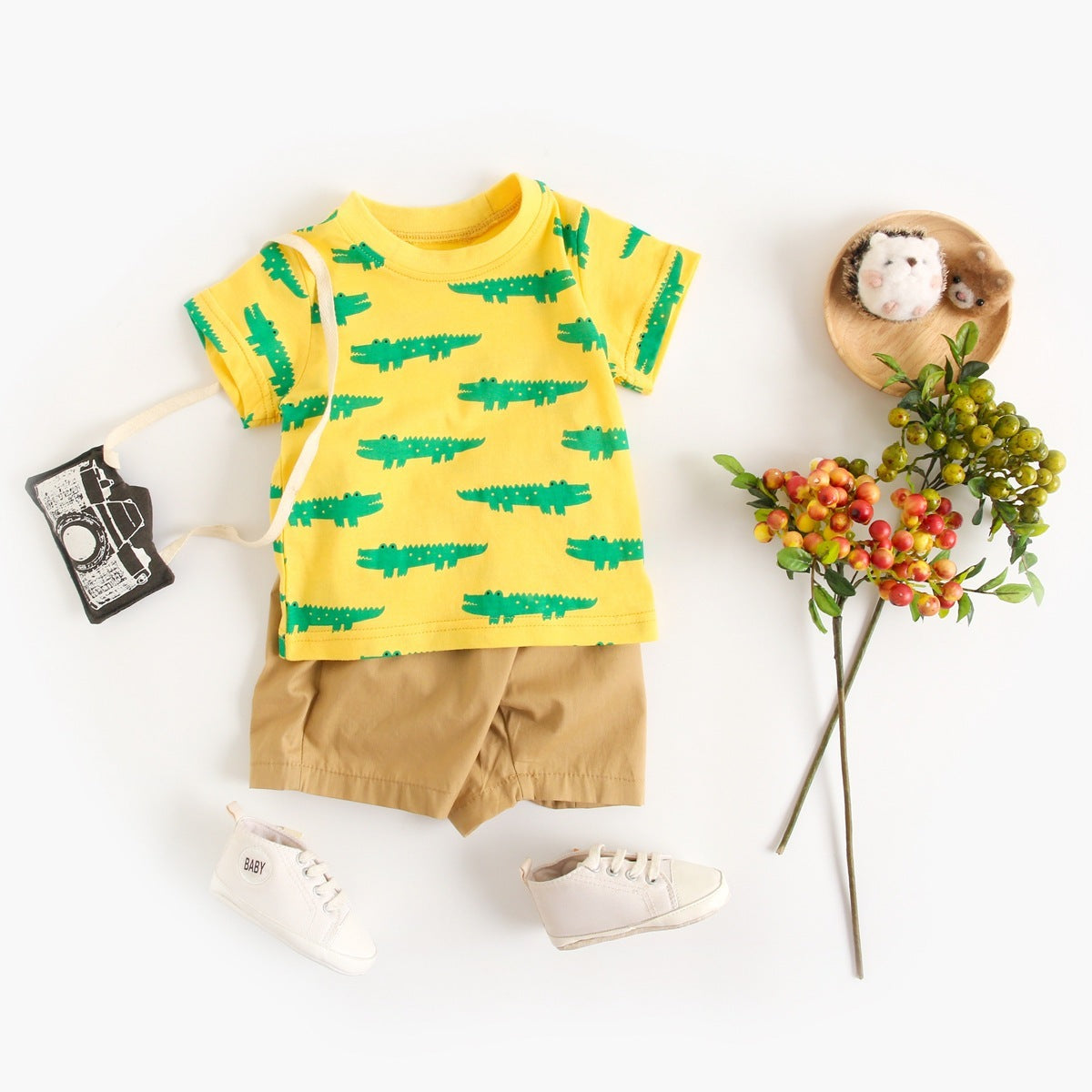 Costume d'été pour garçon, vêtements pour bébé, dessin animé, Animal
