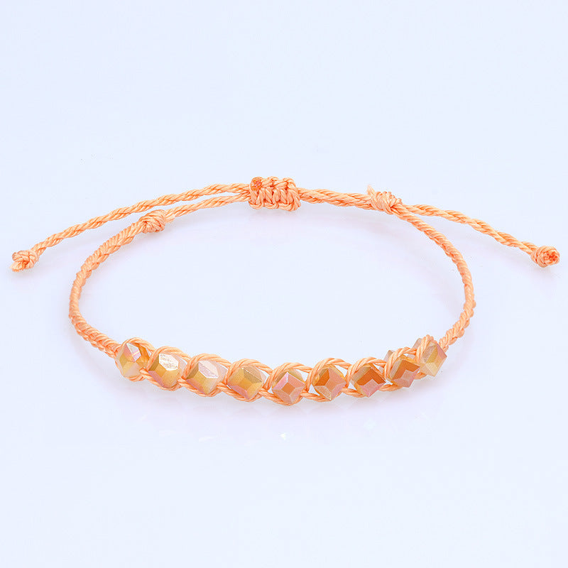 Bracelet de perles de cristal cubique fait à la main