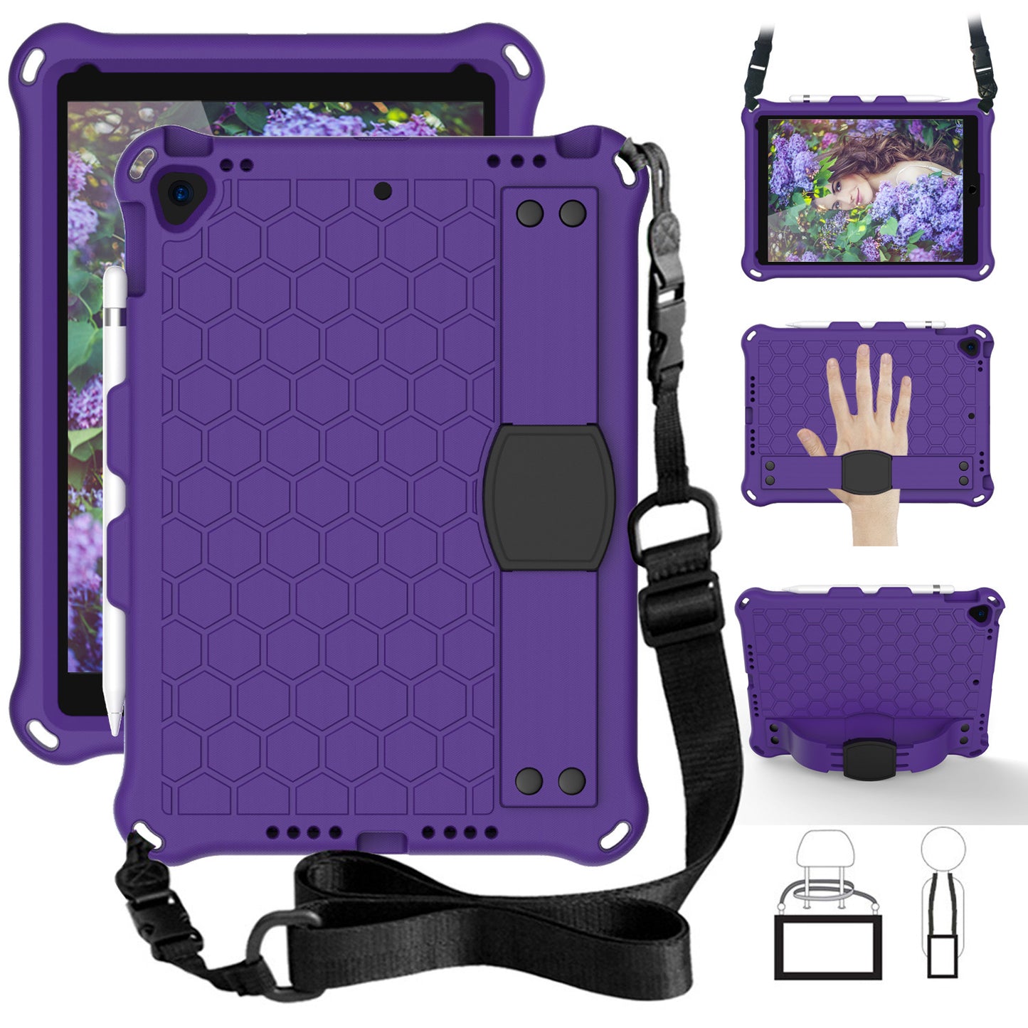 Compatible avec Apple, nouvelle coque EVA en nid d'abeille pour iPad 10.2