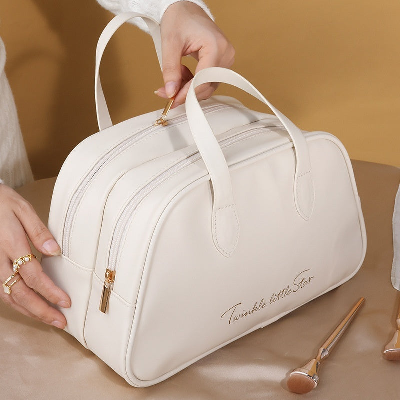 Neceser de viaje de cuero de gran capacidad