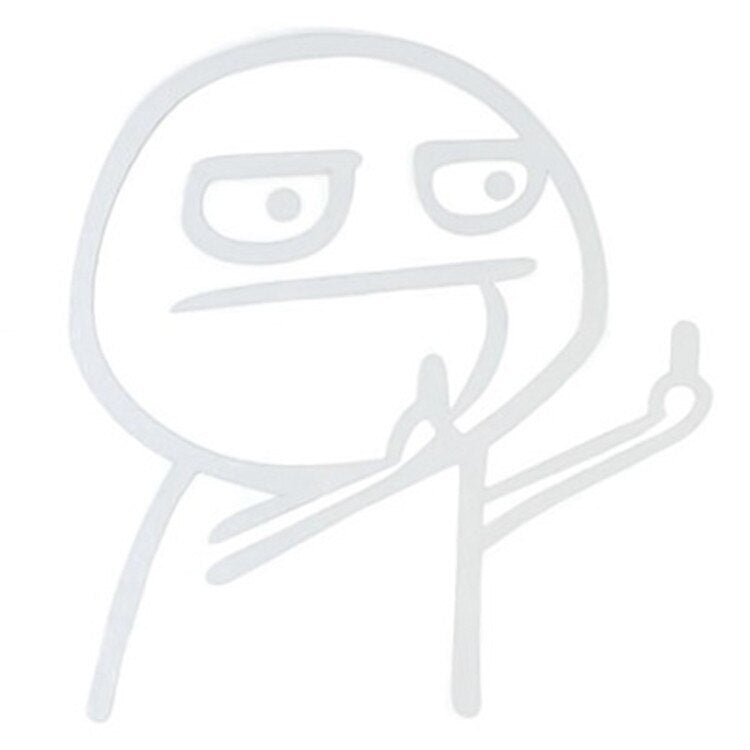 Pegatina para coche El dedo medio desprecia la carrocería de divertidos dibujos animados