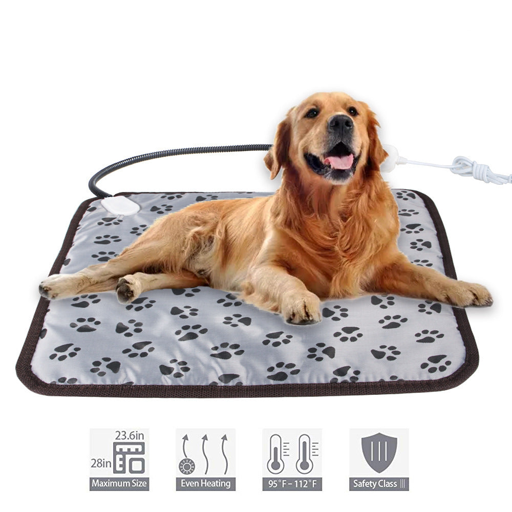Coussin chauffant pour animaux de compagnie pour chien chat tapis chauffant intérieur électrique étanche chien coussin chauffant avec cordon résistant à la mastication hiver couverture pour animaux de compagnie plus chaud
