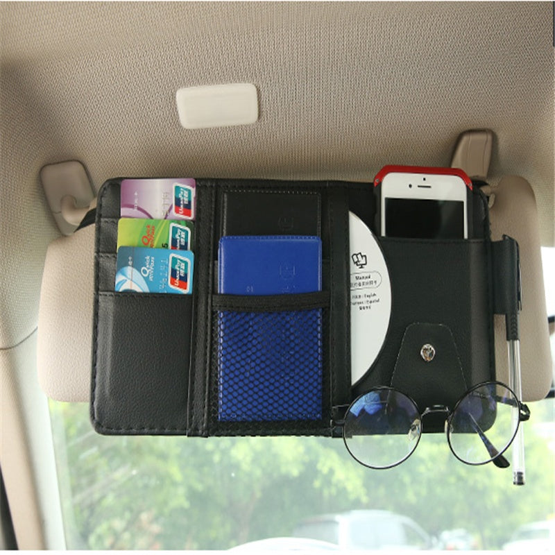 Car sun visor storage bag
