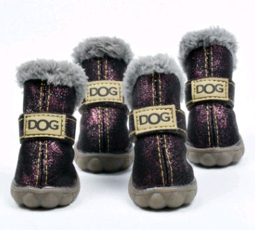 Les bottes de neige épaisses pour chien gardent au chaud les chaussures VIP d'automne et d'hiver de Teddy