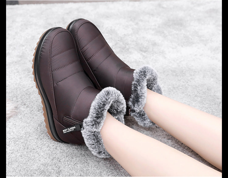 Bottes thermiques en coton épais, antidérapantes, imperméables, doublées de polaire, fond complet des tendons