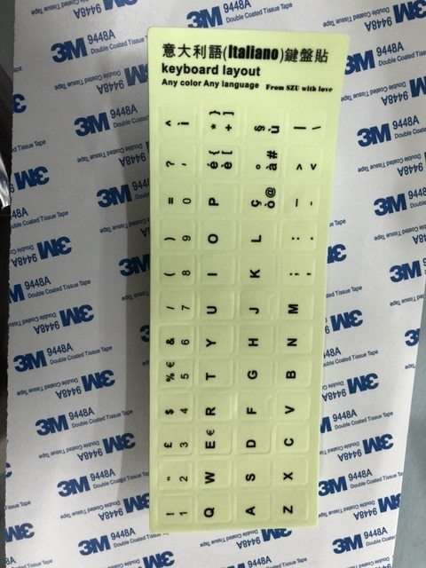 Glowing Keyboard Stickers Arabic Thai Hebrew French Italian German Desktop Laptop