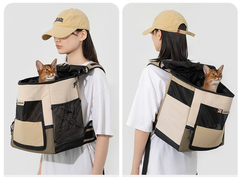 Mochila para mascotas, sombreado y ventilación, estuche de vuelo portátil