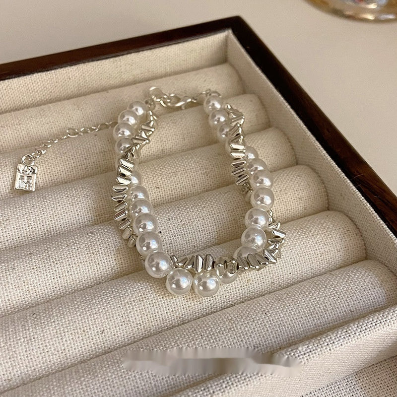 Pulsera de corazón de perlas de temperamento de moda para mujer