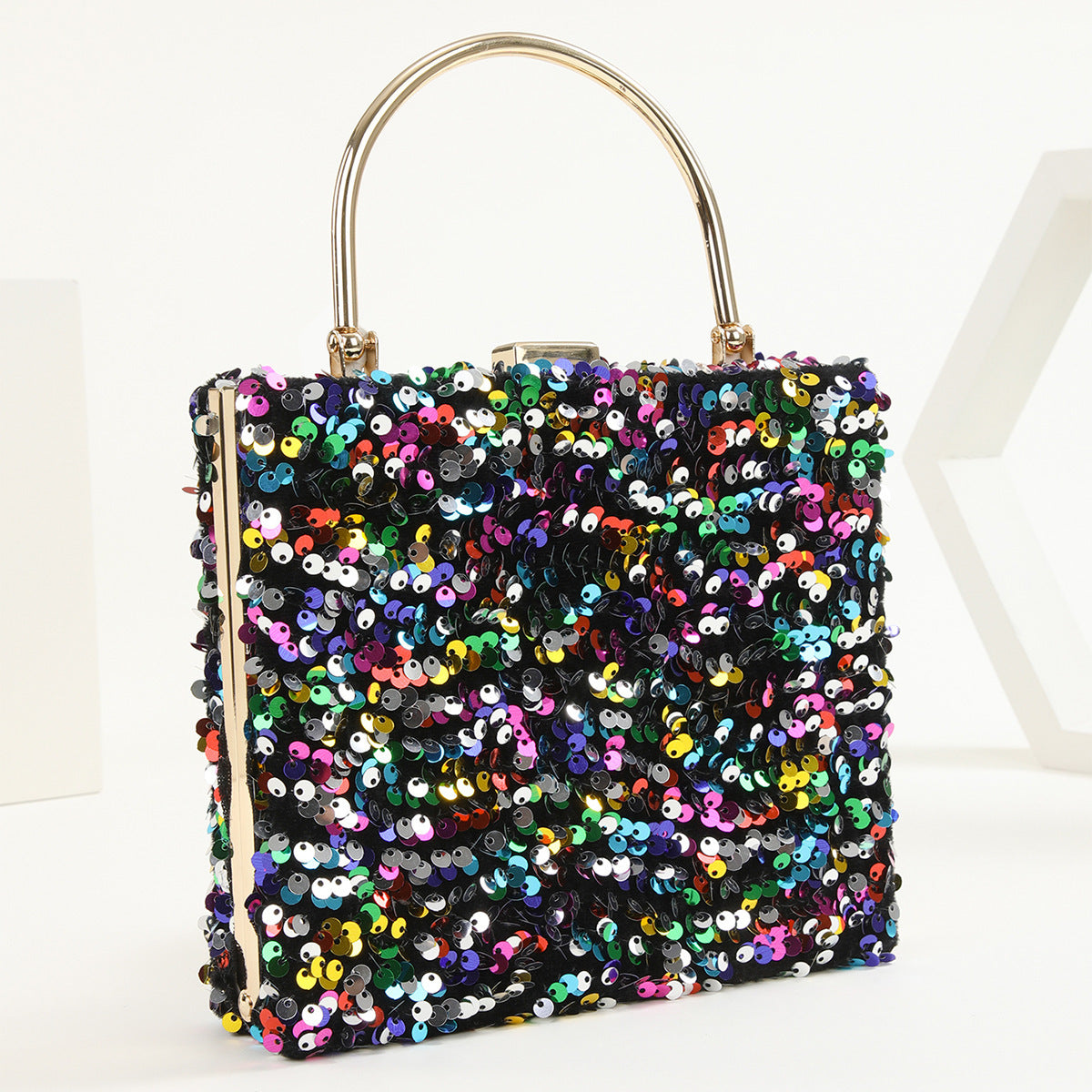 Sac de dîner à main pour femmes, paillettes colorées