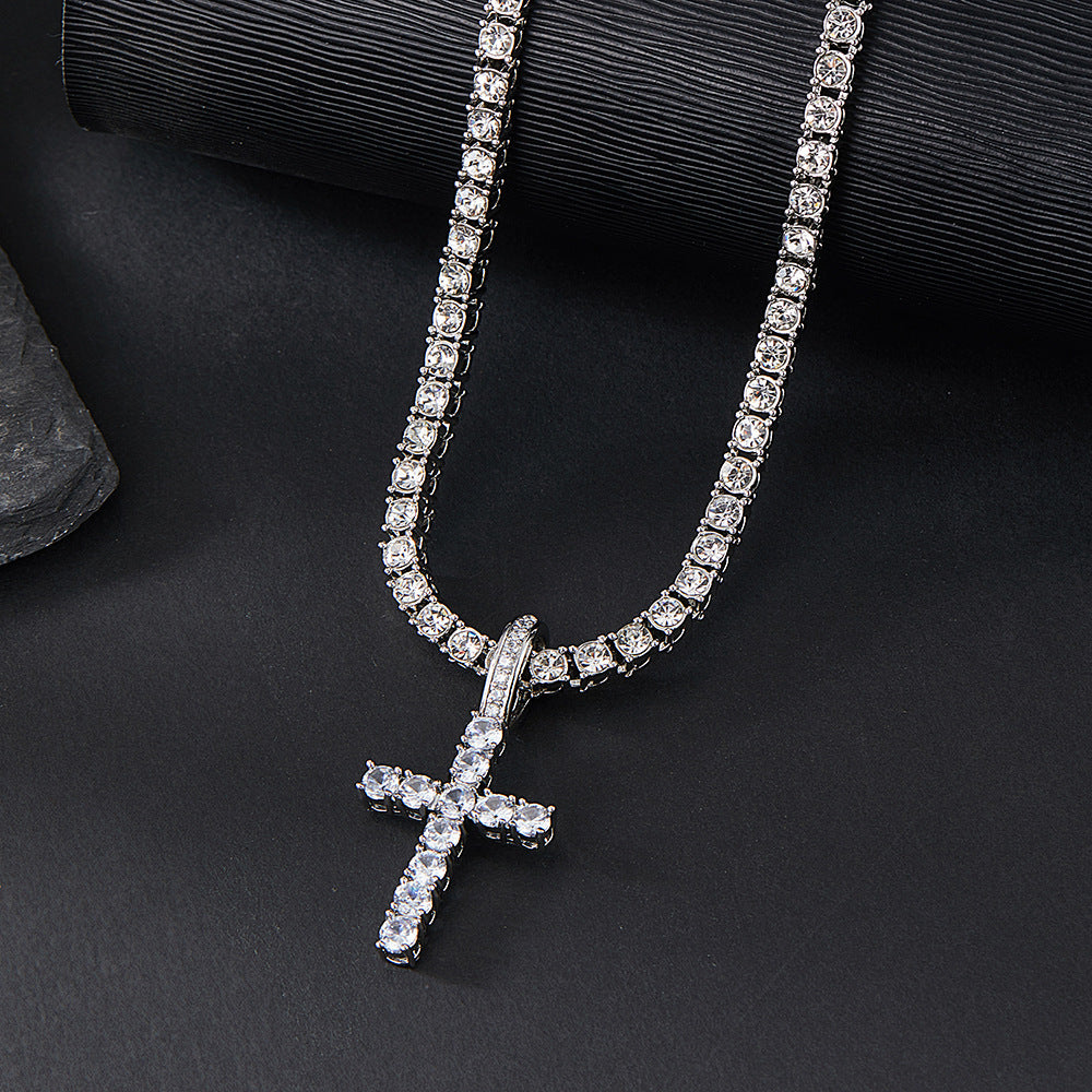 Versatile And High-end Zirconia Cross Necklace