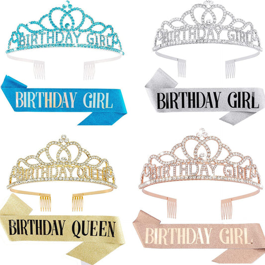 Party Decorative Crown Shoulder Ceremonial Belt Girl Birthday Crown Strap