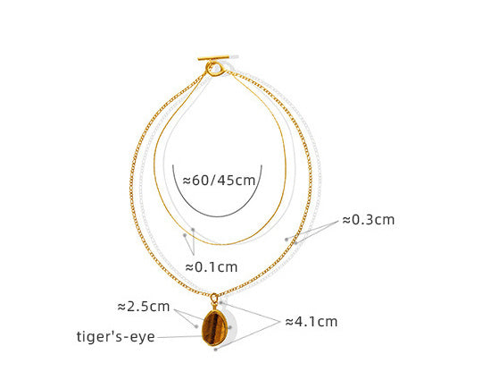 Collier Double couche en œil de tigre naturel, accessoires de Style froid capricieux pour femmes