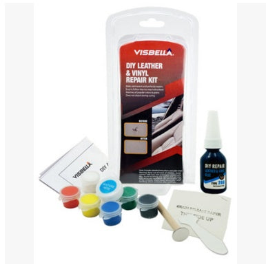 Visbella – Kit de réparation du cuir et du vinyle, siège de voiture, canapé, manteaux, trous, fissures, déchirures, liquide, outil de réparation du cuir, restauration 
