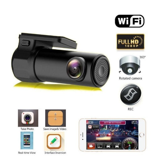 Mini caméra DVR WIFI pour voiture, caméscope automatique sans fil, moniteur avec application DVR, boîte noire