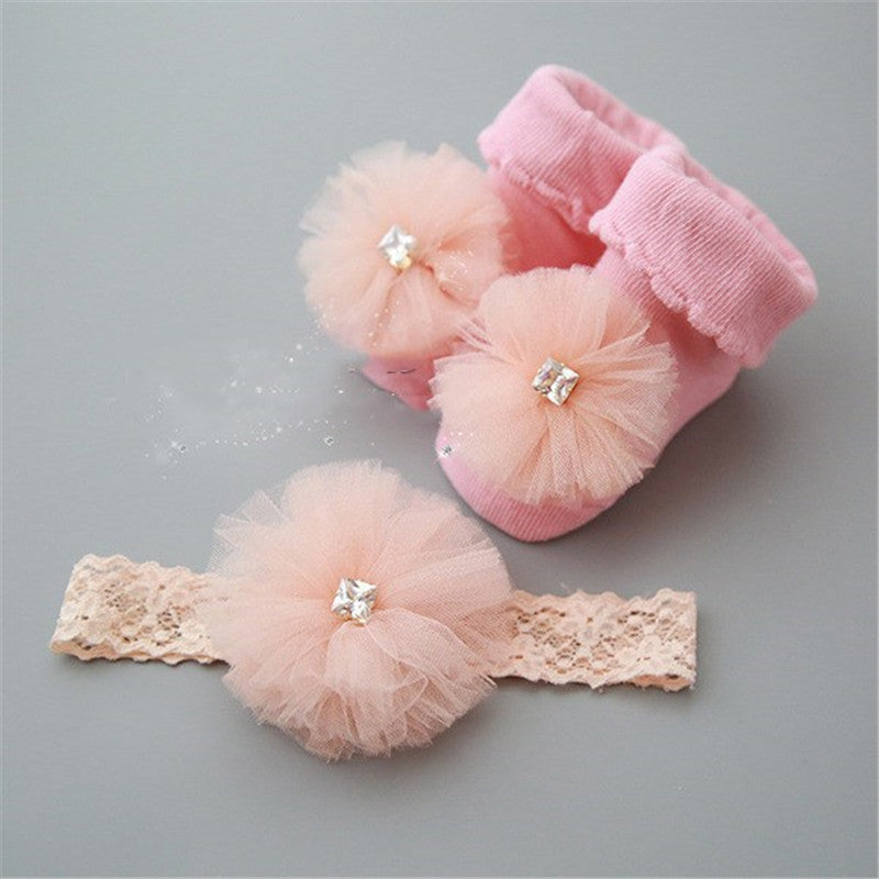 Accesorios para diadema de calcetines cortos infantiles.