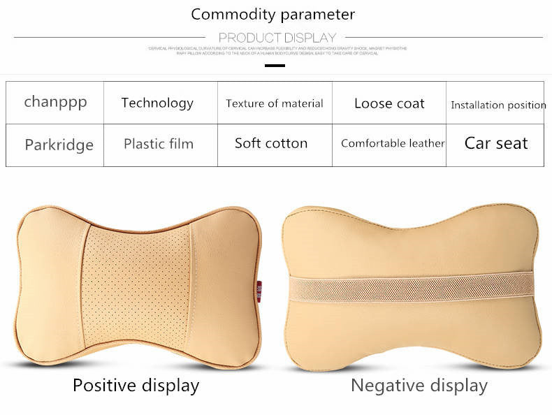 Nouvelle marque 2 pièces 3D oreillers de cou de voiture en cuir