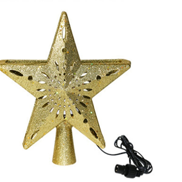 Lumière supérieure d'arbre de noël en forme d'étoile et de flocon de neige, projecteur Laser LED, lumières d'ornement d'arbre de noël
