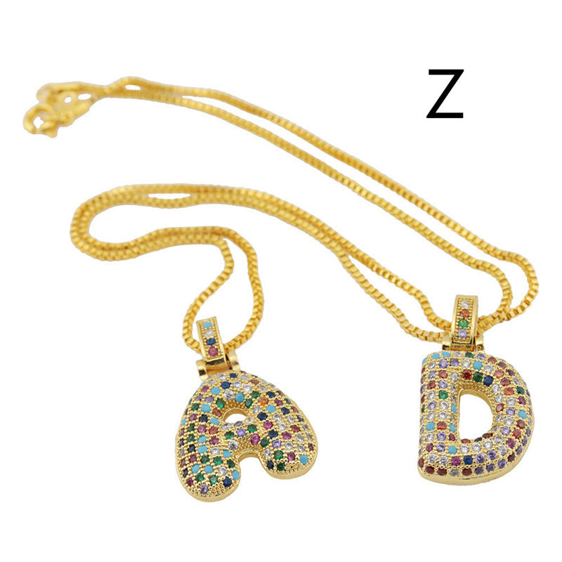Clavicle Chain Copper Color Zircon Pendant