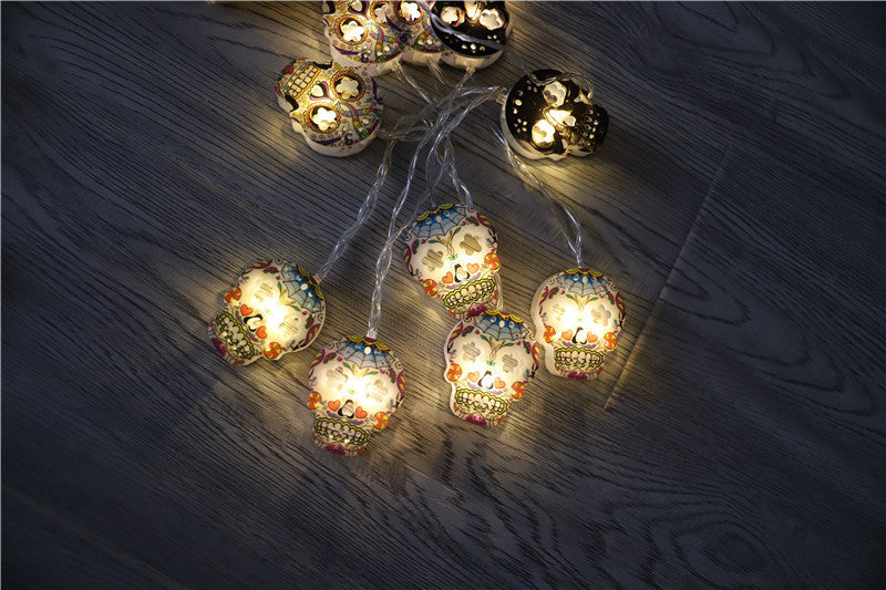 Ambiance d'horreur de chaîne de lumière LED de crâne d'Halloween 