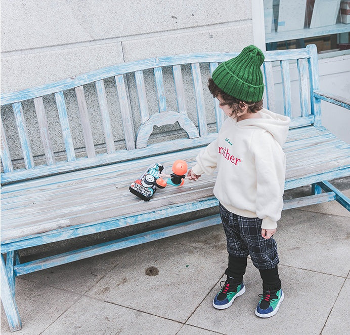 Niños más suéter de terciopelo 1-3 años marea 2 ropa gruesa de otoño para bebés camisa para niños masculinos bebé masculino con capucha niños otoño e invierno 