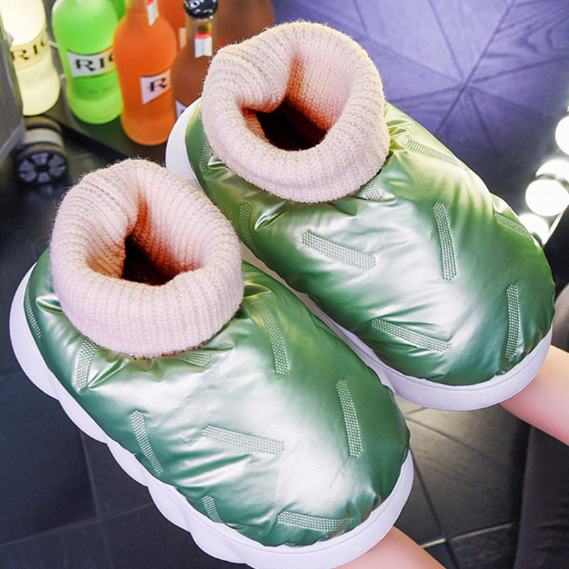 Pantoufles en coton et velours de pain, chaussures imperméables et chaudes pour la maison, pour couples