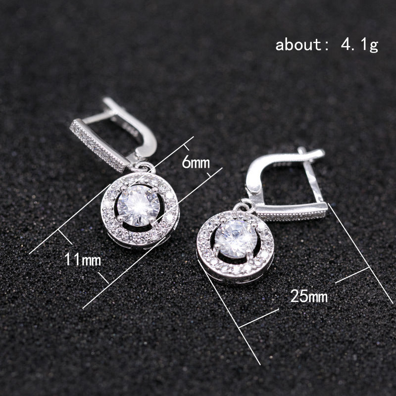 Boucles d'oreilles simples et brillantes en Zircon pour femmes