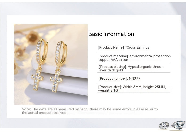 Boucles d'oreilles croisées en Zircon pour femmes
