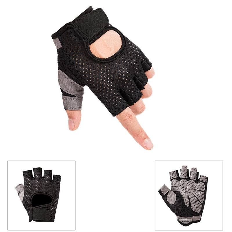 Guantes de medio dedo, guantes deportivos para fitness, guantes antideslizantes para montar al aire libre