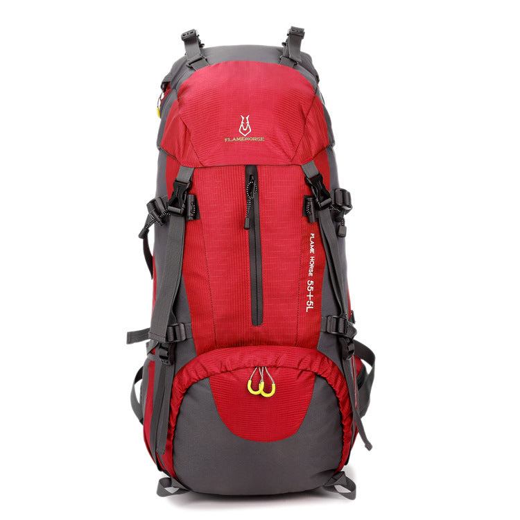 Alpinisme imperméable à l'eau sports de plein air sac en nylon camping sauvage sac à dos imperméable à la pluie 60L sac d'alpinisme en gros