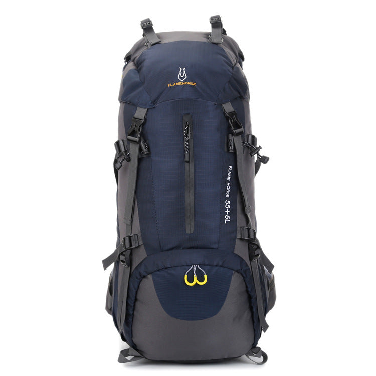 Alpinisme imperméable à l'eau sports de plein air sac en nylon camping sauvage sac à dos imperméable à la pluie 60L sac d'alpinisme en gros
