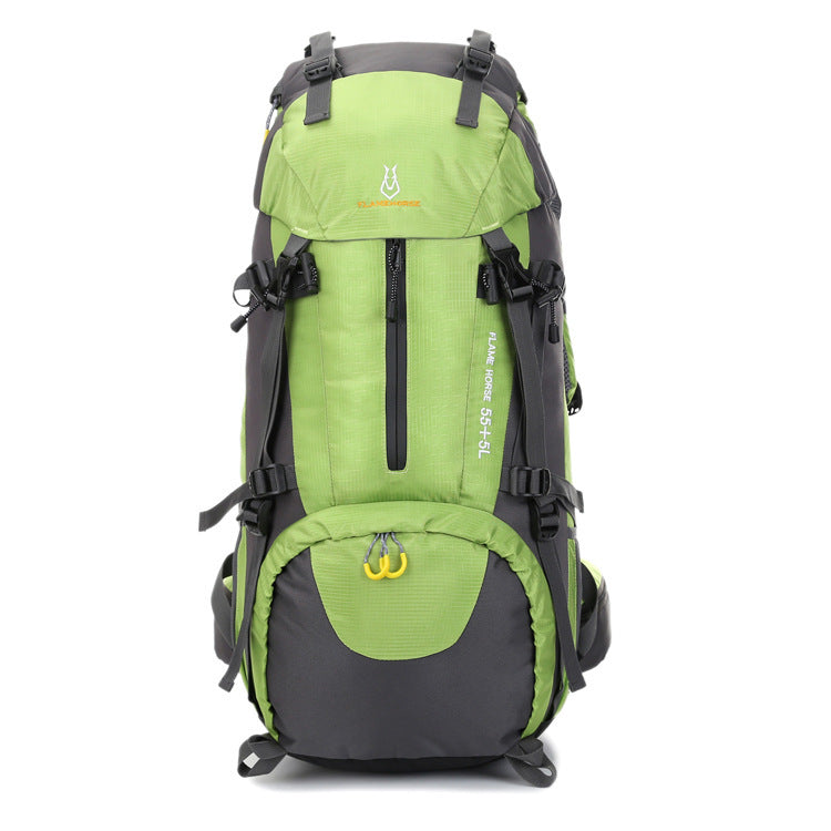 Alpinisme imperméable à l'eau sports de plein air sac en nylon camping sauvage sac à dos imperméable à la pluie 60L sac d'alpinisme en gros