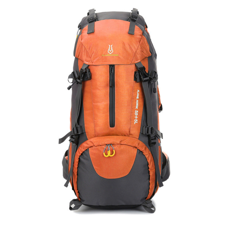 Alpinisme imperméable à l'eau sports de plein air sac en nylon camping sauvage sac à dos imperméable à la pluie 60L sac d'alpinisme en gros