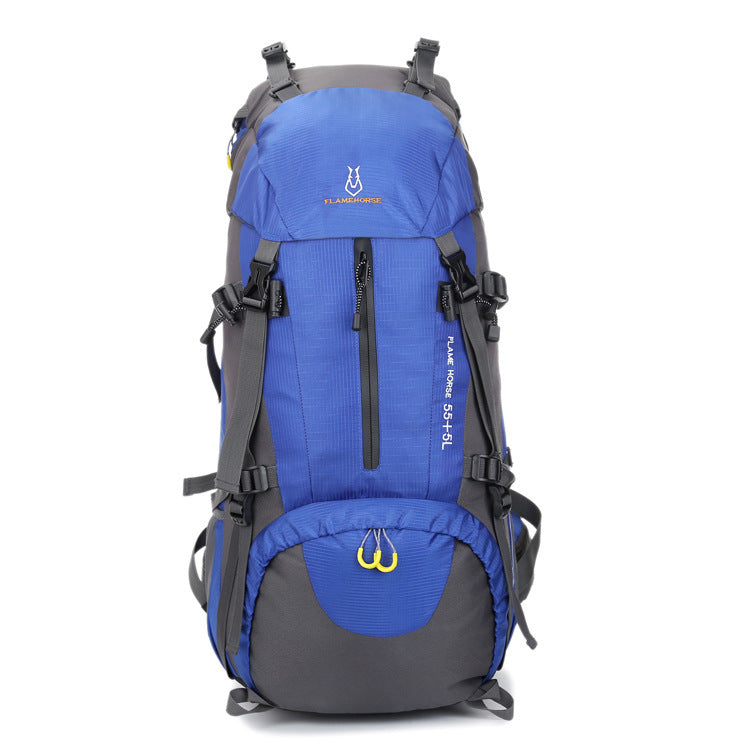 Alpinisme imperméable à l'eau sports de plein air sac en nylon camping sauvage sac à dos imperméable à la pluie 60L sac d'alpinisme en gros