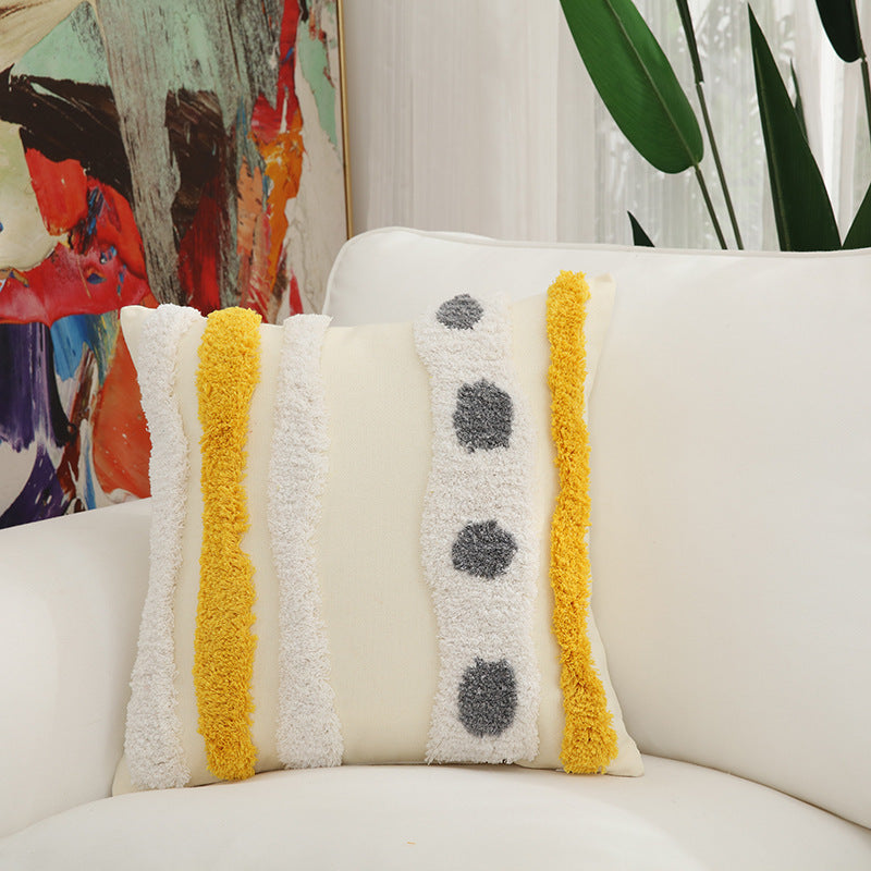 Oreiller en coton brodé pour la maison