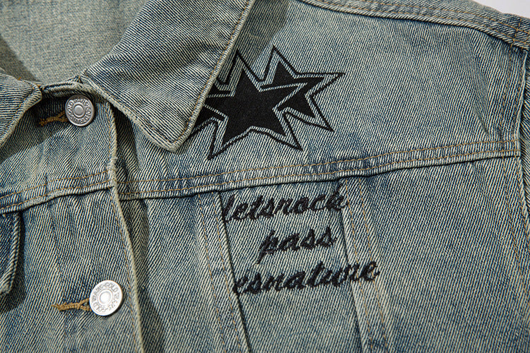 American High Street Vintage XINGX Embroidered Denim Jacket