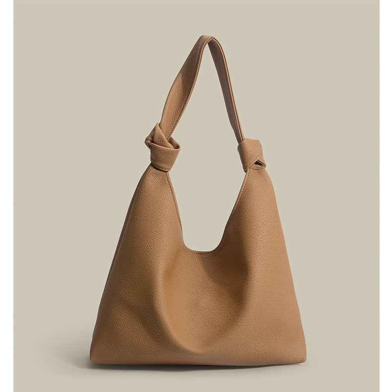 Grand sac fourre-tout en cuir souple, sac à bandoulière simple et tendance