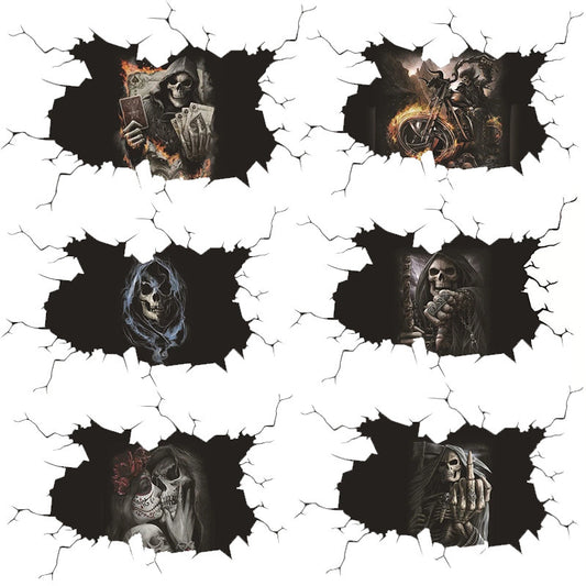 Pegatinas de ventana de coche con calavera de terror de Halloween