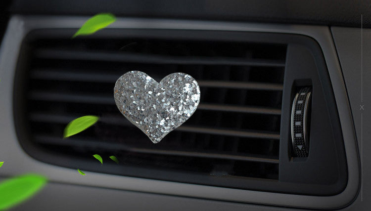 Shiny Love Car Air Outlet Perfume Clip Creative Resin Heart-shaped Wedding Decoration Car Air Outlet Perfume Clip