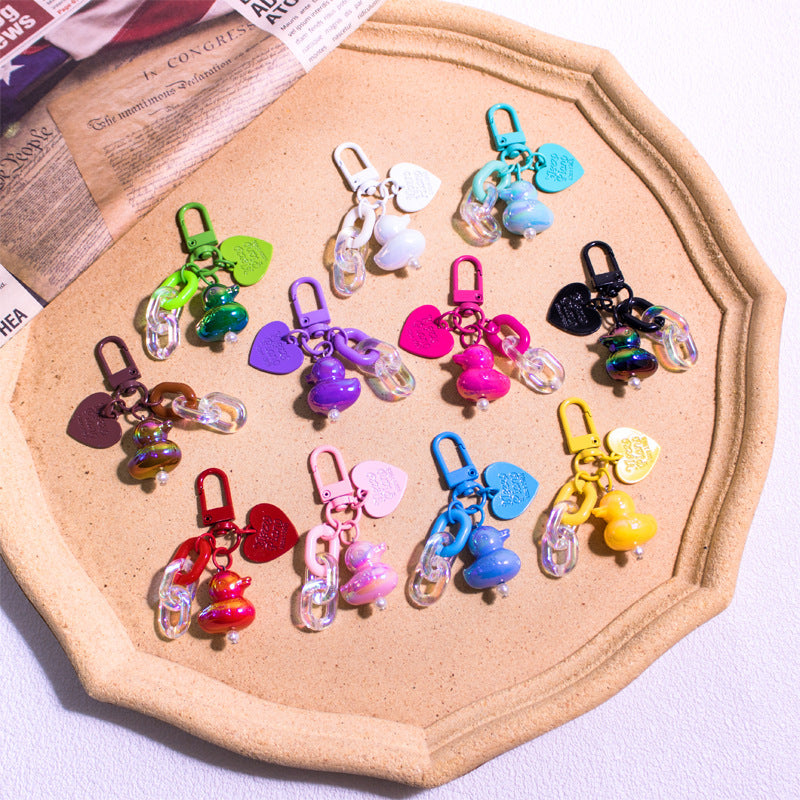 Ornements colorés de porte-clés de petit canard