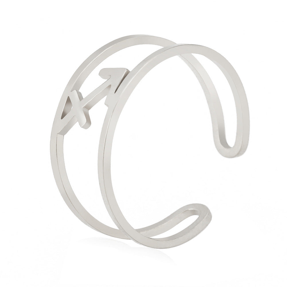 Special-interest Design Girls Twelve Constellation Stainless Steel Ring